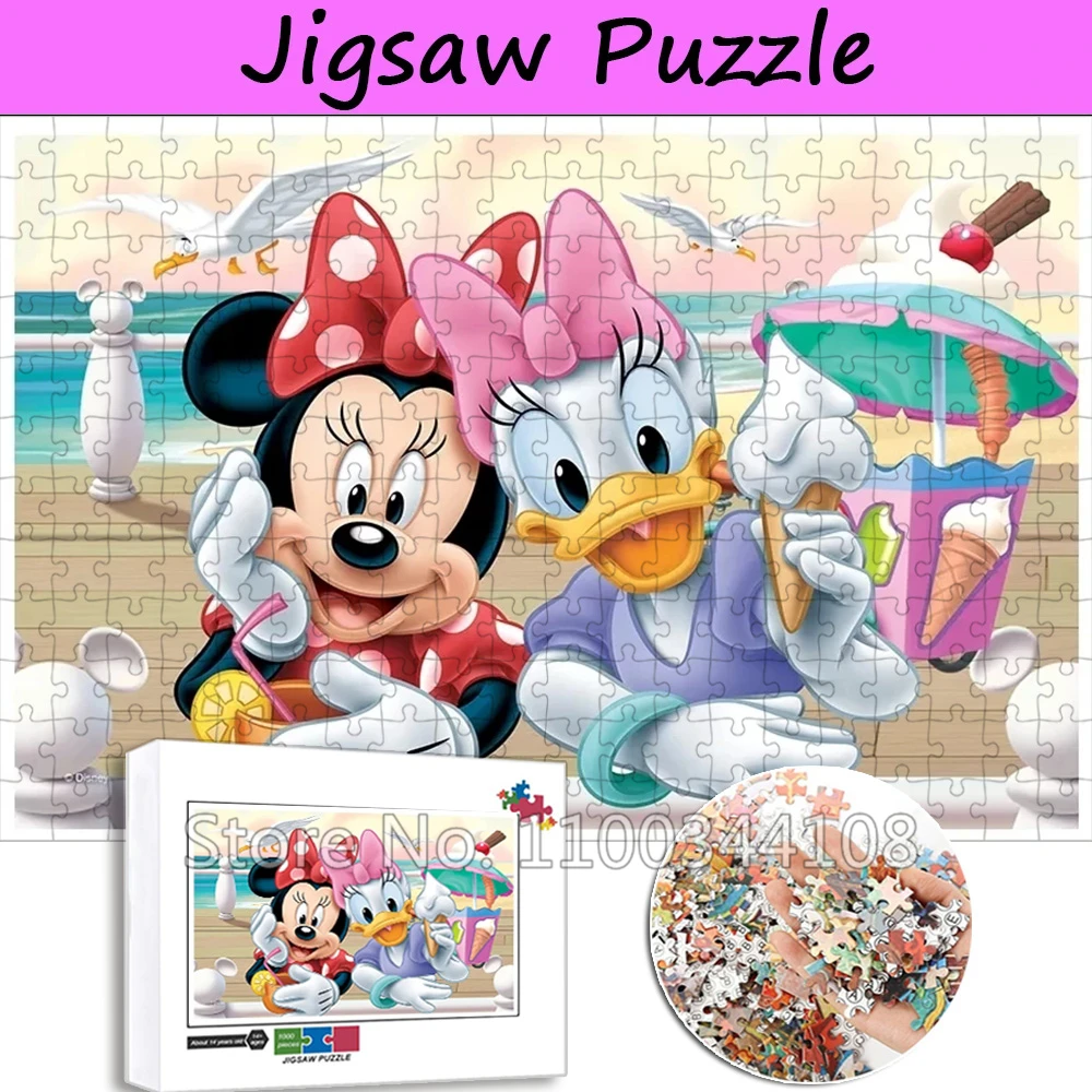Мультяшные головоломки с Минни и Дейзи Диснея Микки Маус 300/500/1000 шт. детские