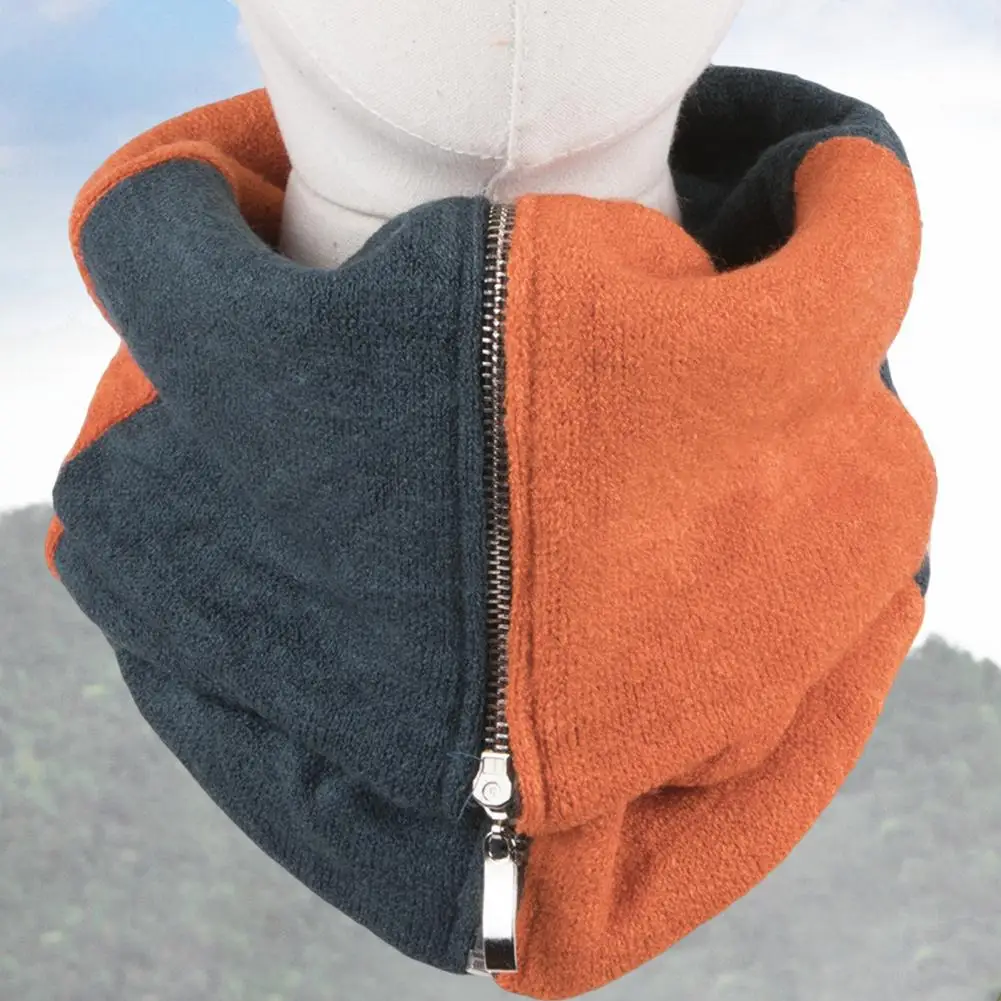 

Fashion Collar Scarf Color Block Anti-fade Men Scarf Windproof Winter Men Ladies Scarf Neck Warmer