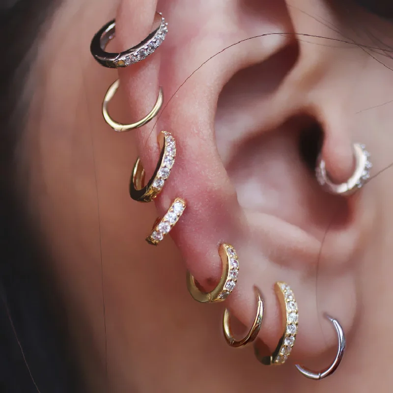 Circle Round Piercing Daith Septum Hoop Earrings Stainless Steel Ear Cartilage Helix Snug Tragus Lobe Nose Ring Earing Jewelry