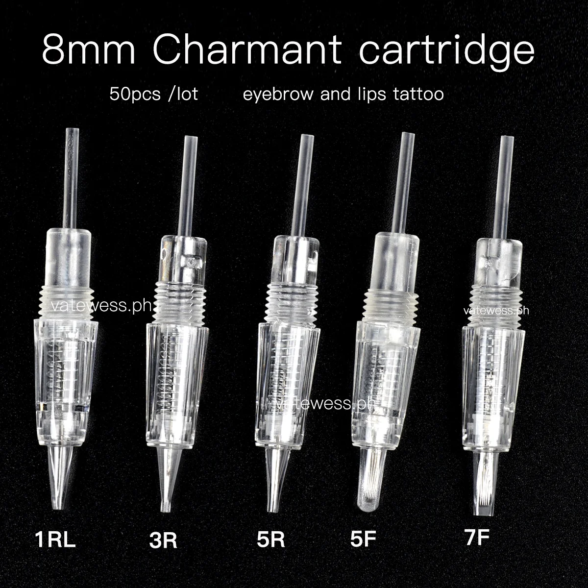 50pcs 8mm 1R 3R 5R Disposable Tattoo machine pen Cartridge Needles for Eyebrow Lip permanent makeup supplies