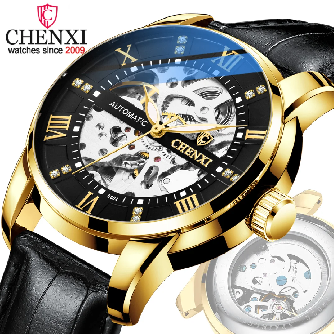 

CHENXI Luxury Automatic Mens Watch Business Waterproof Clock Top Brand Mechanical Watch Men Quartz Wristwatch Relogio Masculino
