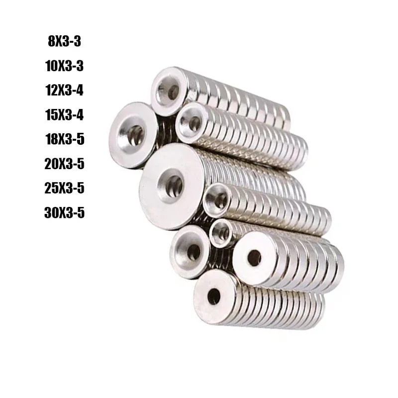 

2-50 pcs Strong Magnets Countersunk Round NdFeB Neodymium Magnet Powerful Rare Earth Permanent Fridge Magnets for DIY