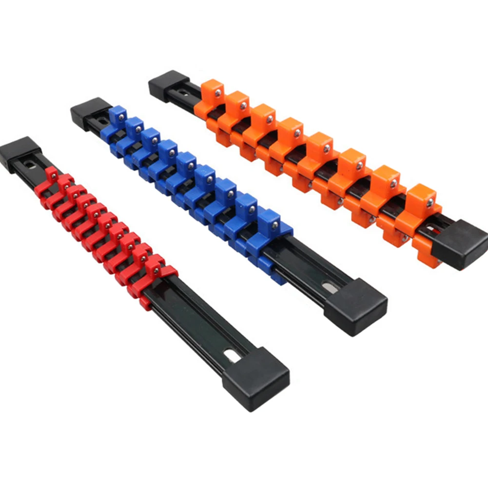 

3Pcs Double Sided Socket Organizer Socket Wrench Holder Mountable Sliding Holder Rail Tool Storage Socket Holder Rail Rack