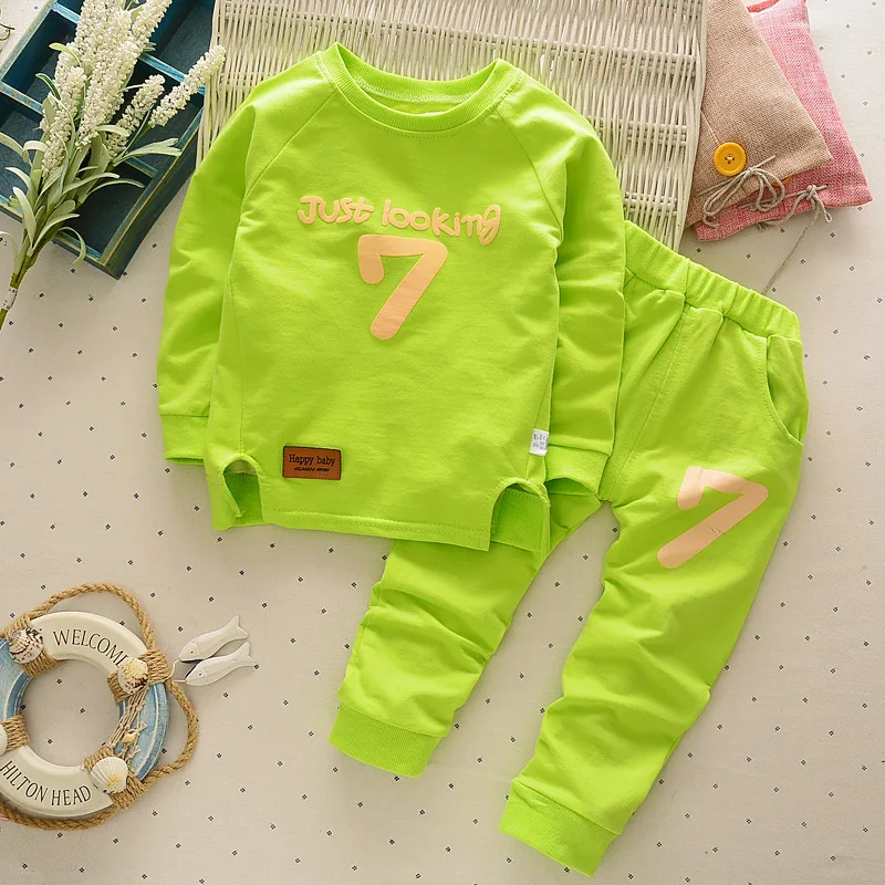 Children's Clothes 2021 Autumn and Winter Boys Girls Long-sleeved O-neck 2-6 Years Old Baby T-shirts Pants Sets | Детская одежда и