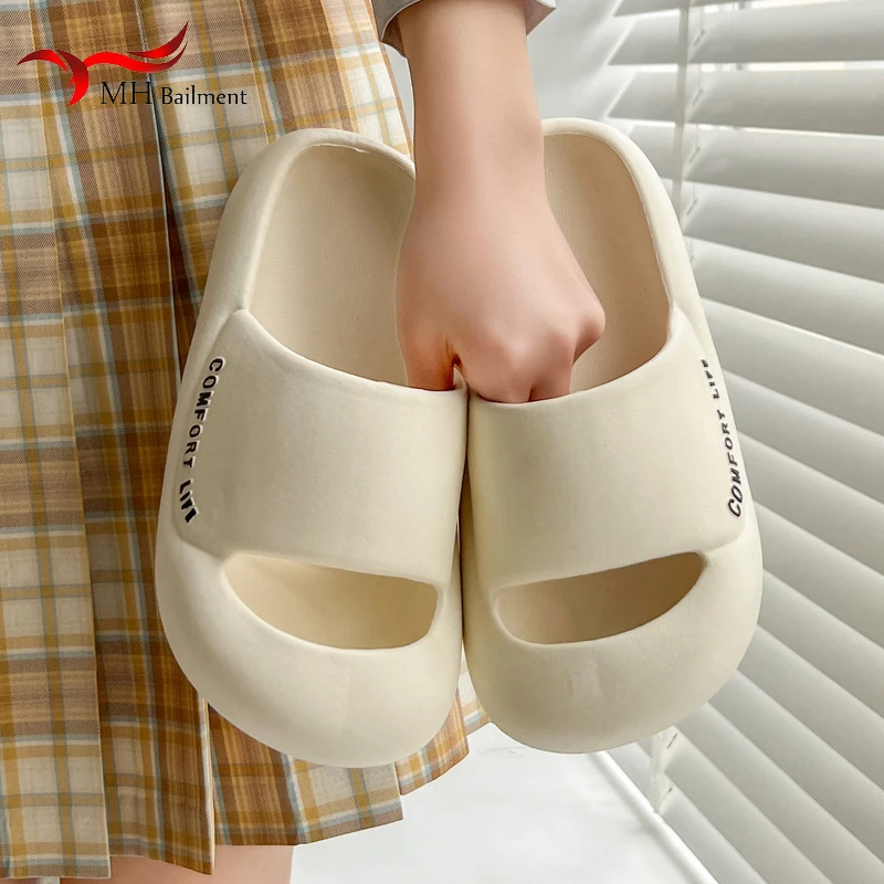 

Шлепанцы для мужчин и женщин, мягкие сандалии на толстой платформе, Нескользящие, Эва, тапочки для дома, летняя обувь