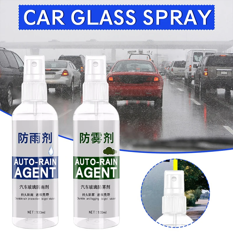 

100ML Car Window Glass Film Rainproof Antifogging Coating Agent Waterproof Coating Spray For Windshield Rearview Mirror