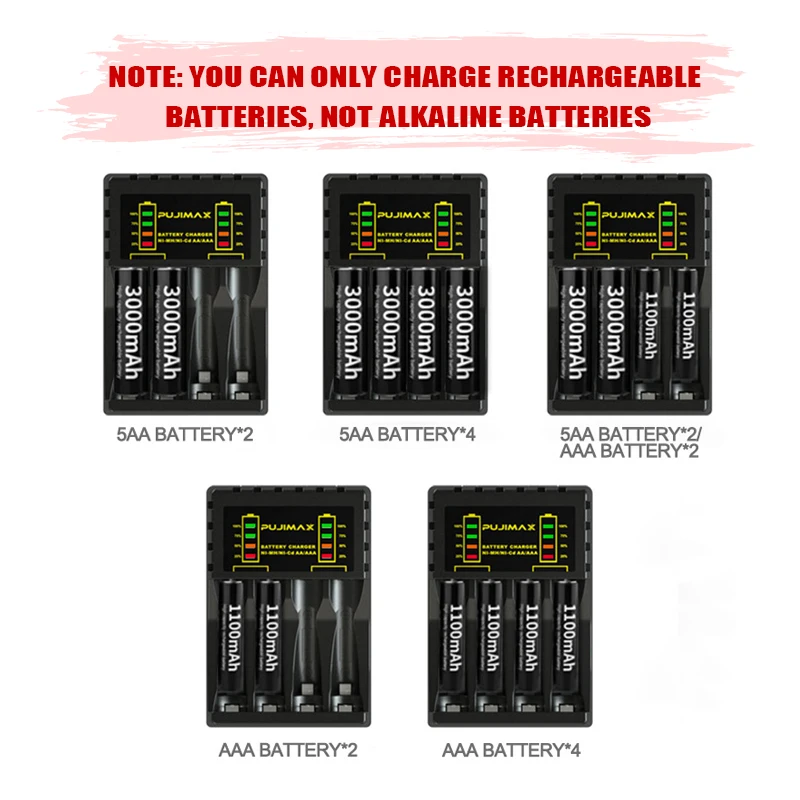 4 Slots Electric Battery Charger Intelligent LED Indicator USB Charger Home For AA/AAA Ni-MH/Ni-Cd Rechargeable Battery Charger images - 6