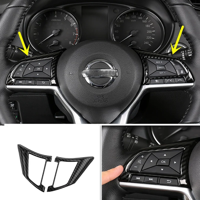 

Отделка для руля из углеродного волокна для Nissan Sentra 2020 2021, 2 шт.