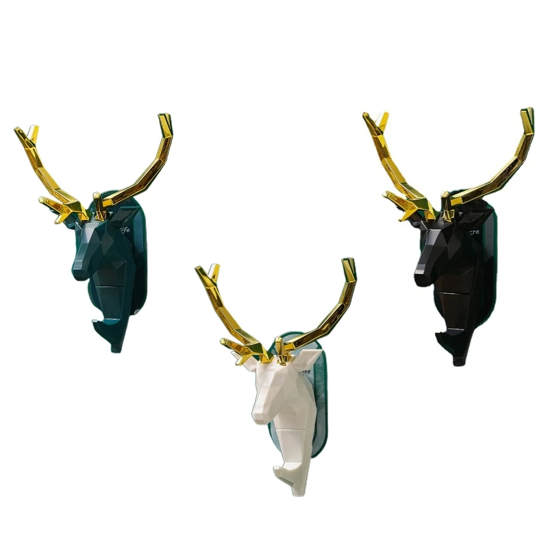 

Deer for Head Antlers Wall Hook Metal Hanger Multifunction Storage Shelf Rack for Home Bathroom Kitchen Towel Organization