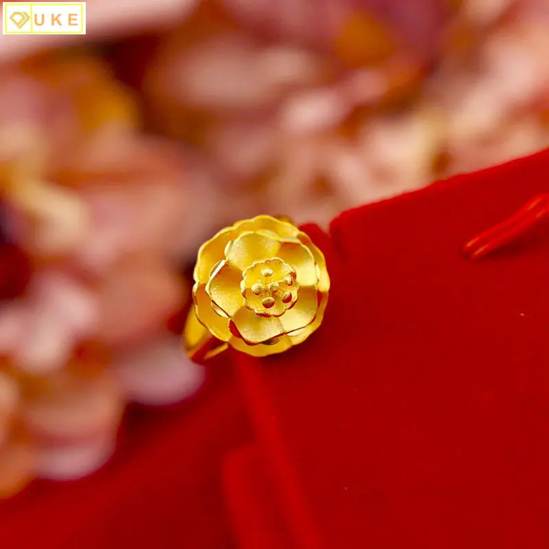 

Беспошлинный Пион для настоящей леди, не вызывает аллергии на чистое копирование, желтое золото 18 карат, кольцо 999, 24 карата, не выцветает, юв...