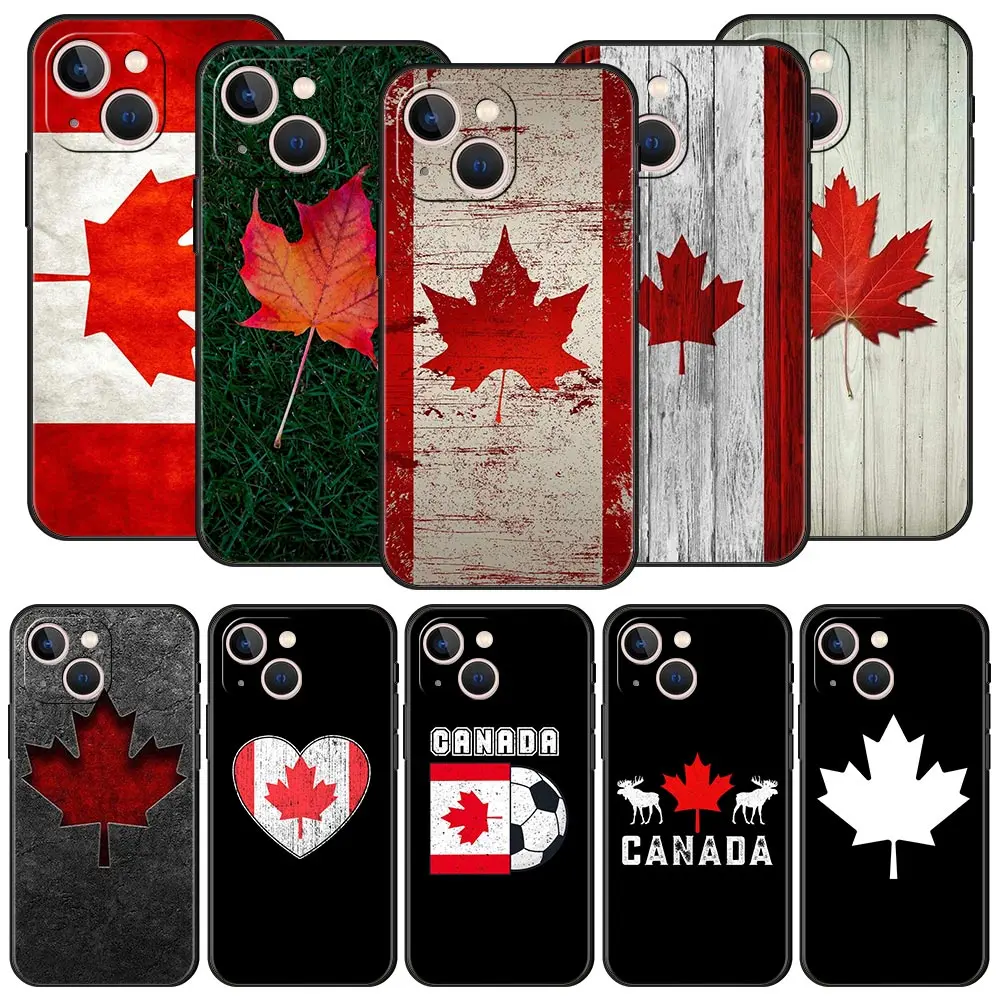 

Maple Canada Flag love Football Phone Case For Apple iPhone 11 14 Pro MAX 12 13 Mini 7 8 Plus X XR XS MAX SE Silicone Cover