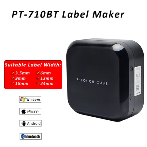 Brother PT-710BT P-сенсорный принтер для этикеток, обновленная версия Bluetooth для tze 6/9/12/18/24 мм tze 231 241 251