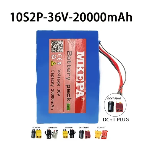10S2P 36 В 20 Ач 18650 литиевый аккумулятор 800 Вт 20000 мАч 42 В автомобильный ультратонкий портативный аккумулятор с BMS