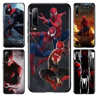hero spiderman marvel for huawei p10 p20 p30 p40 p50 lite pro lite e p smart 2019 2021 2018 2020 black silicone soft phone case