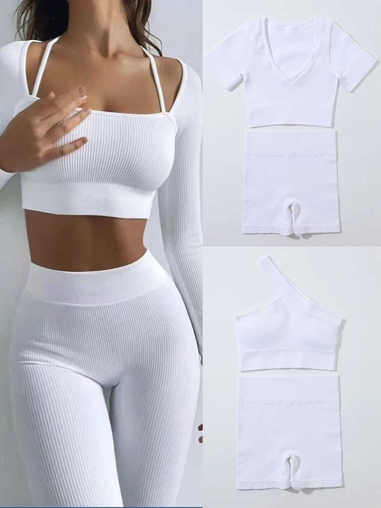 CHRLEISURE 2/3/7 шт бесшовный спортивный набор для женщин костюмы йоги бюстгальтер