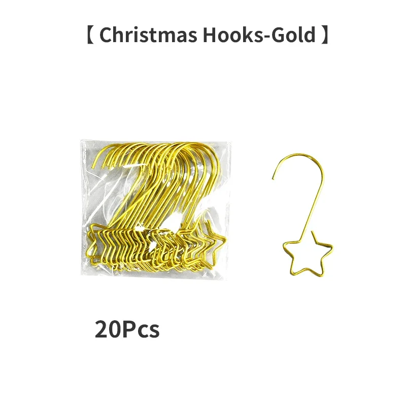 

20 шт. металлический S-образный крючок с пентаграммой, рождественские елочные шары, кулон, рождественские украшения, чулки, рождественские шары, крючки