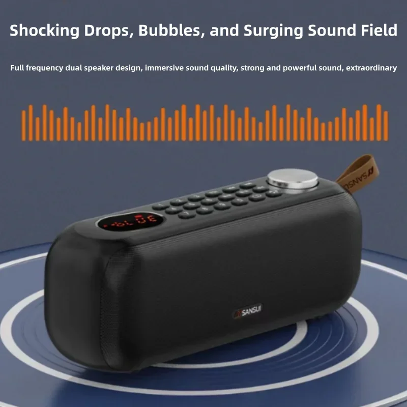 SANSUI F76 Портативный Bluetooth-динамик Открытый бас Беспроводной динамик FM-радио Ручка