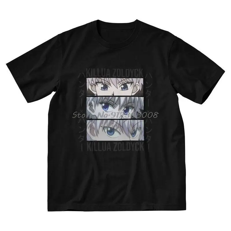 

Killua Zoldyck Devil Eye T Shirt Men Short Sleeve Cotton Harajuku T-shirt Hunter X Hunter Tees Top Graphic Tshirt