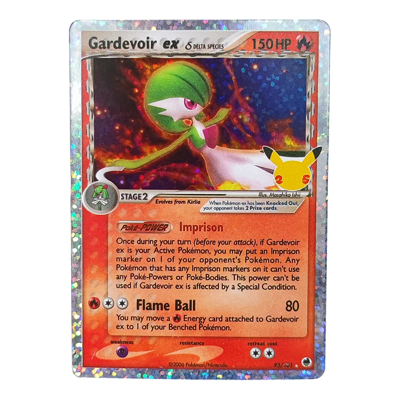 Карты покемона гардана Mew PTCG празднование 25-й годовщины гархомп Luxray сделай сам