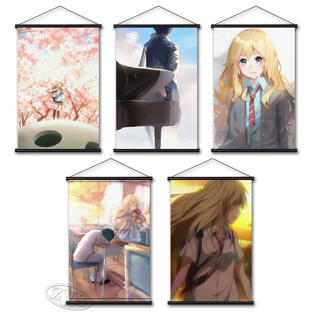 

Hanging Scrolls Your Lie in April Poster Picture HD Print Japanese Anime Wall Art Canvas Painting Home Bedroom Decor Background