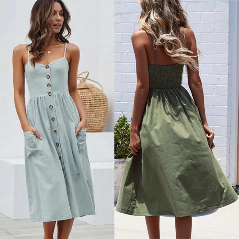 

2021 Fashion summer dresses women v-neck sleeveless casual sexy dress femme elegant ankle-length sundress vestido