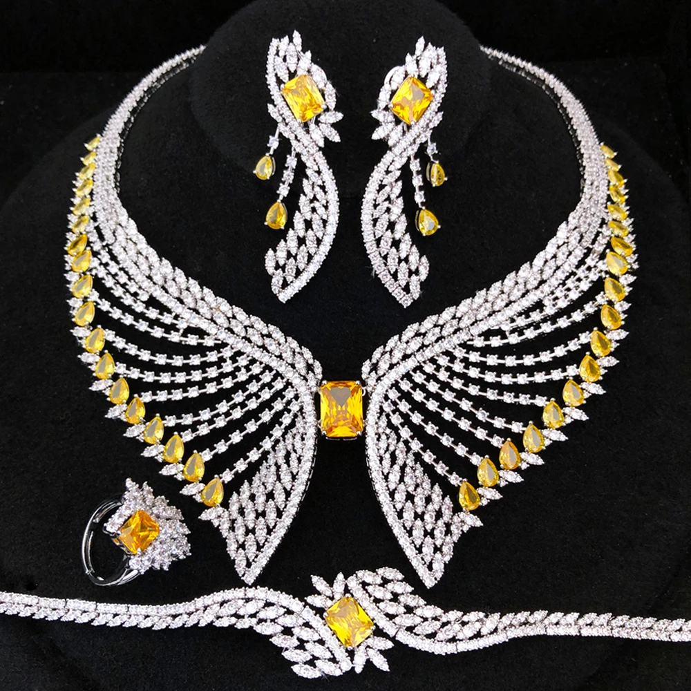 Missvikki роскошное ожерелье серьги браслет кольцо ювелирные изделия супер CZ Новый