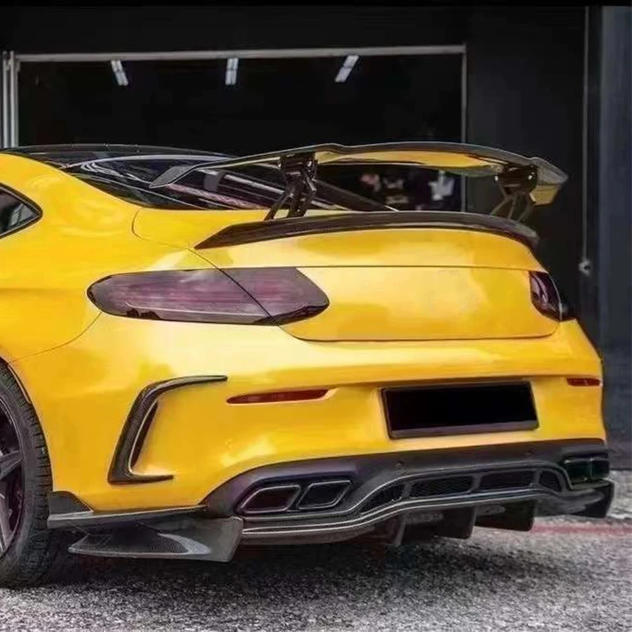 Для Mercedes Benz C Class W205 C63 C43 15-18 двухдверный автомобильный диффузор из углеродного