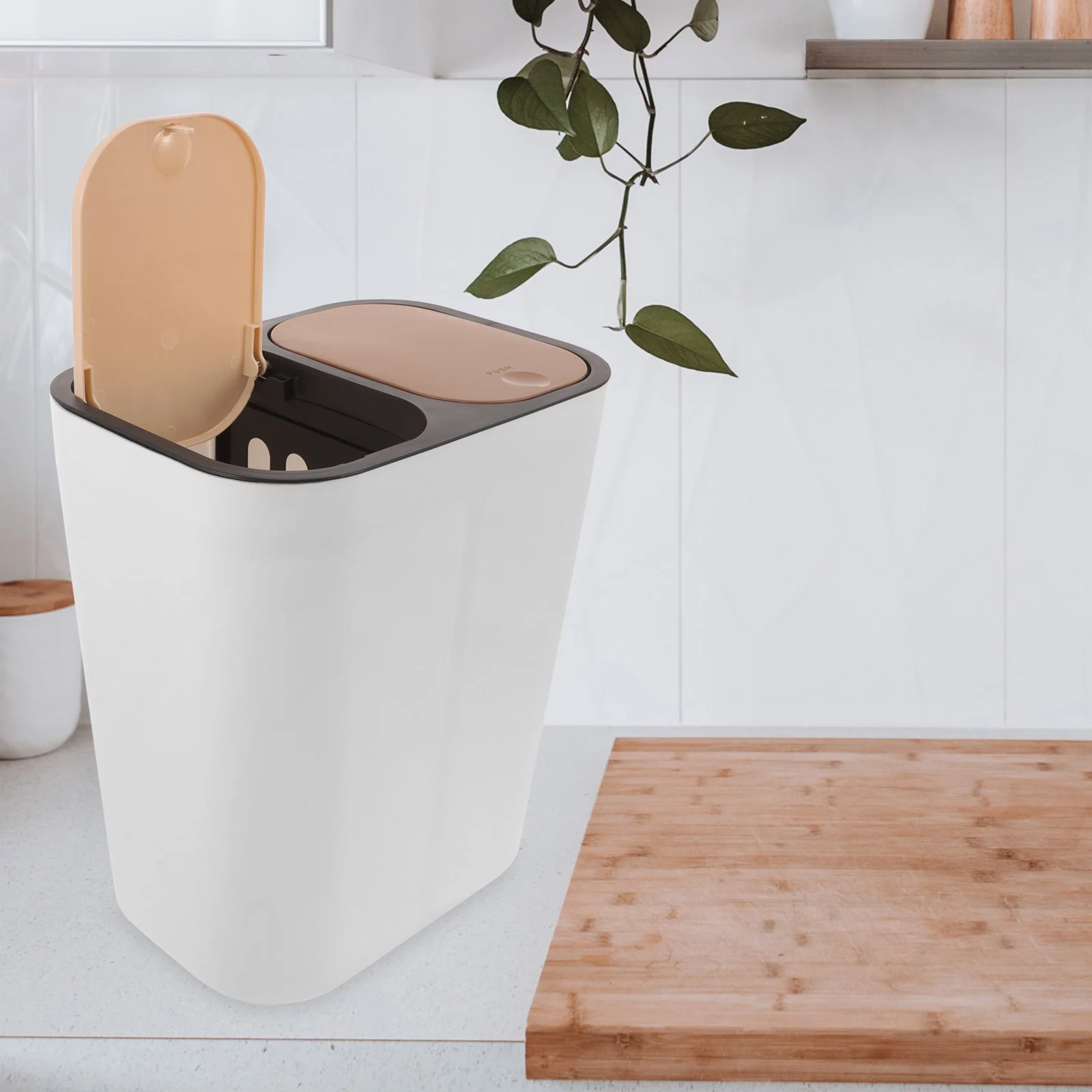 Контейнер для мусора Офисные мусорные баки ванной комнаты с пластиковым двойным