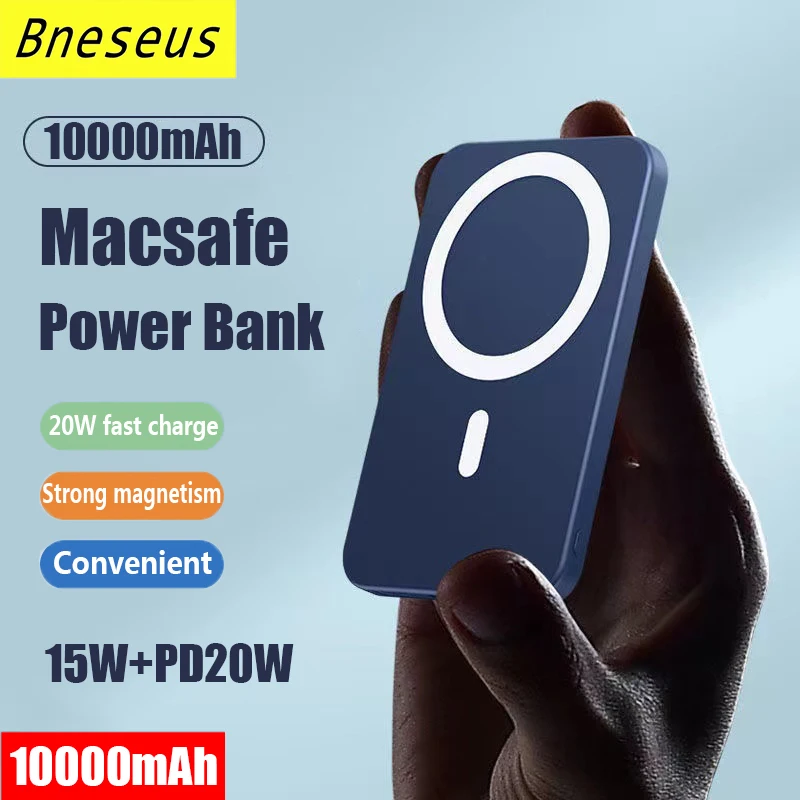 

Магнитные портативные зарядные устройства 10000 mAh Macsafe 15W быстрое беспроводное зарядное устройство для iPhone 12 13 14 Внешние вспомогательные бат...