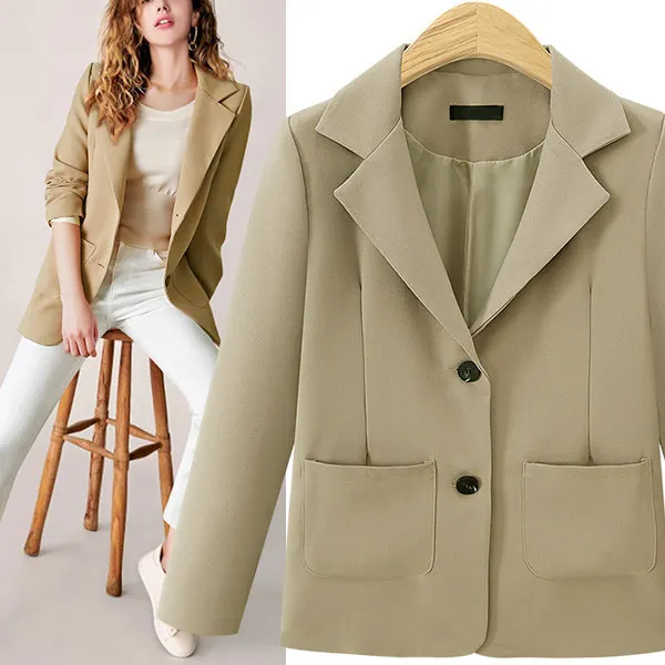 

2022 Autumn Women's New Coat All-match Loose Mid-Length Business Suits Ladies Korean Style Work Suit Blazer Tops Coat