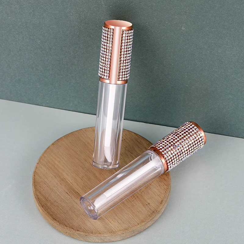 

Diy Manual Lip Gloss Tube Rose Gold Color Diamond Skin Empty 5ml Lip Glaze Bottle Lip Honey Tube Cosmetic Container Travel