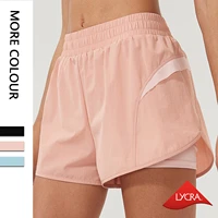 wmuncc 2022 summer women jogger sport shorts with underwear elastic waist nylon spandex polyester breathable yoga gymwear