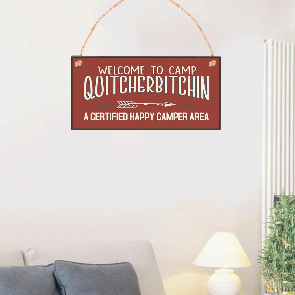 

Welcome to Camp Quitcherbitchin Sign Wood Camping Welcome Sign Hanging Door Sign Plaque Camping Ornaments
