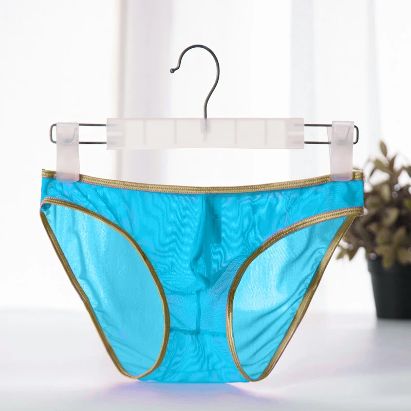 Men Underwear Sexy Low Waist Bikini Slip Homme Thin Breathable Mesh Classic Basics Briefs U Convex Pouch Lingerie Underpants