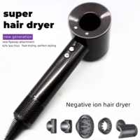 new bright grey edition negative ion professional hair dryer with flyaway attachment temperature control for salon style tool