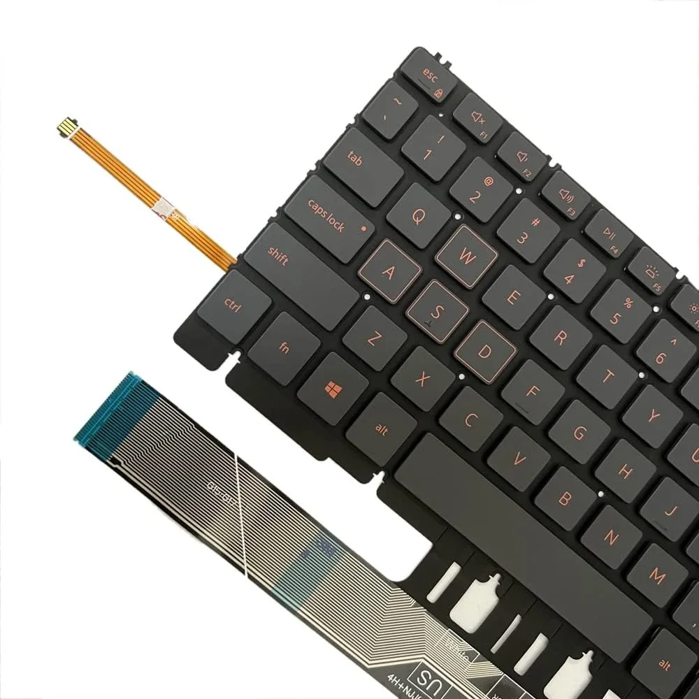 Фото Клавиатура для ноутбука Dell G15 5510 5511 5515 5520 5521 5525 с подсветкой (американская раскладка), замена, 0H4XRJ 343NN 0TJ0J6 490.0GE07.0A01 №4