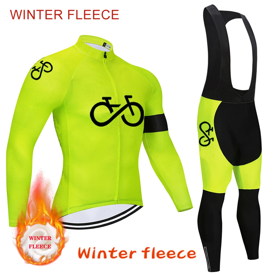 

New 2022 Winter Thermal Fleece Cycling Jersey Set Long Sleeve Bicycle Clothing MTB Bike Wear Maillot Ropa Ciclismo Cycling Set
