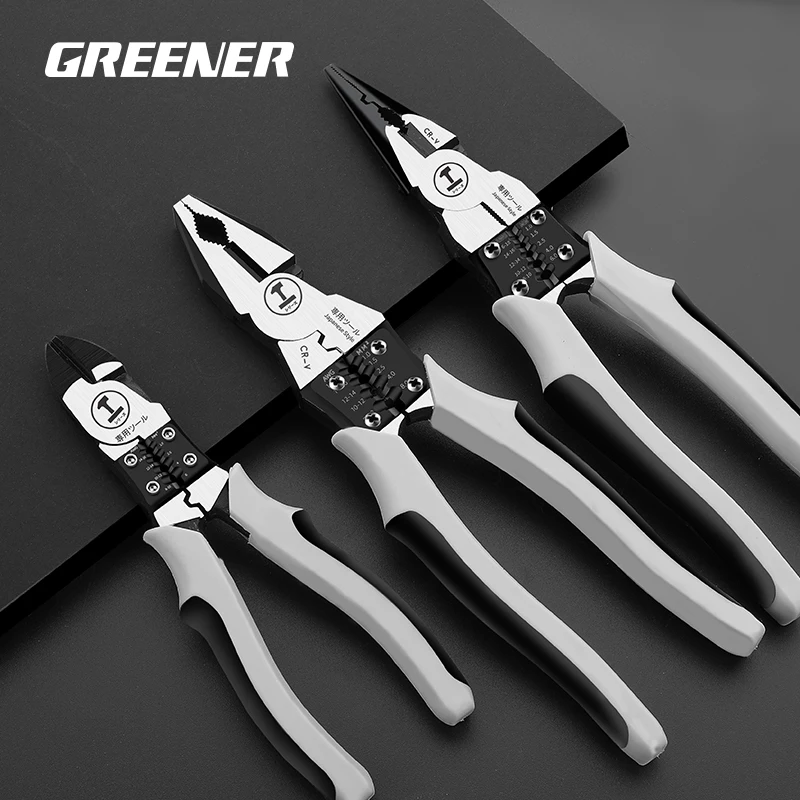 

GREENERY Wire Pliers Multifunctional Universal Vise Industrial Grade Household Electrician Oblique Mouth Sharp Mouth Wire Cutter