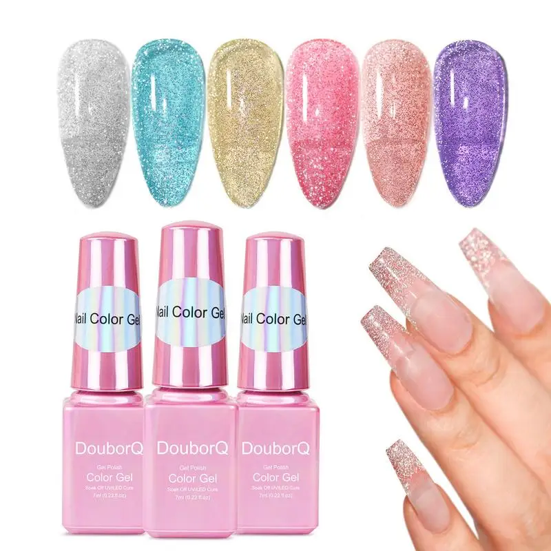 

Гель-лак для ногтей, хромированный, металлический, 6 цветов