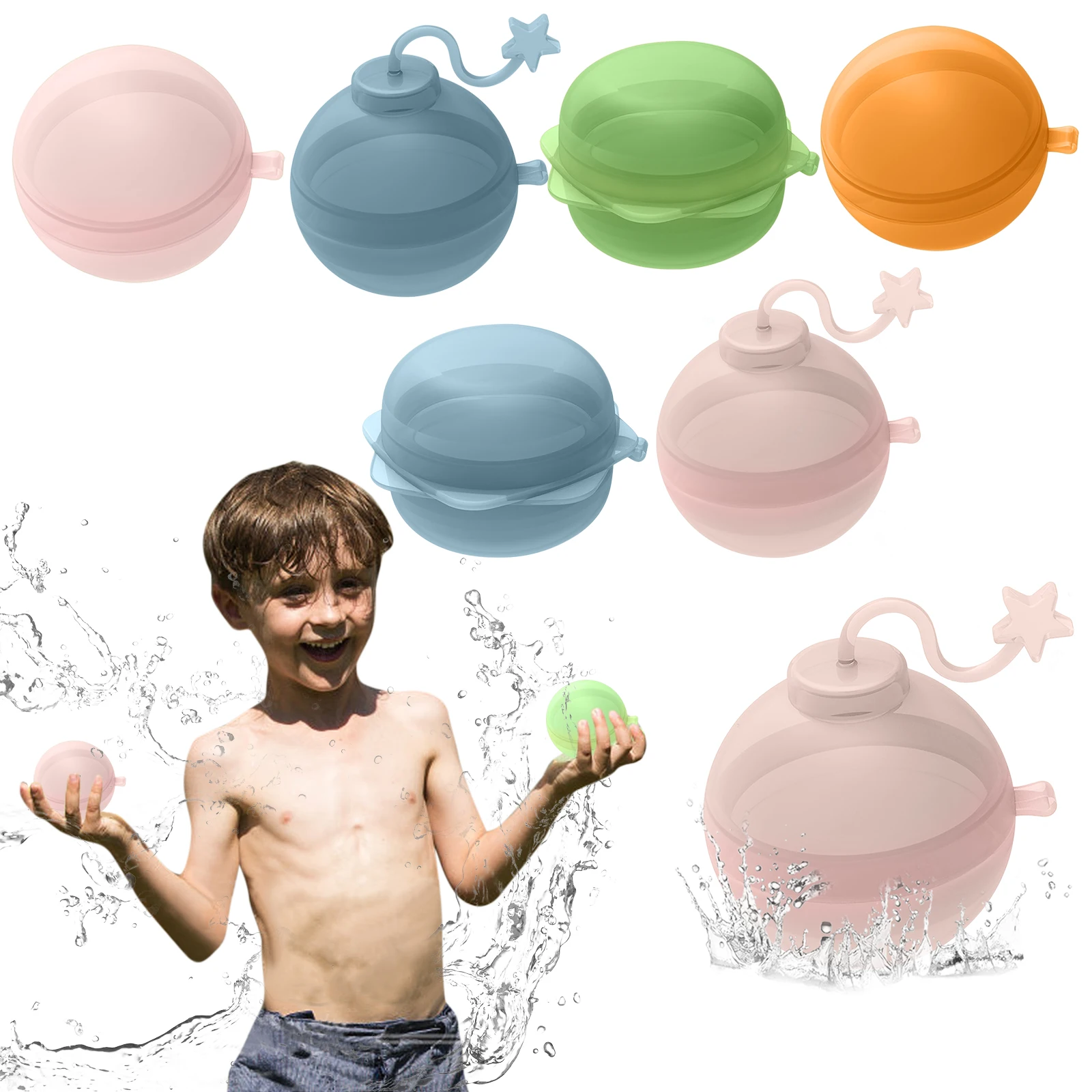 Шары воздушные многоразовые с самозапечатывающимся водопадом для детей и