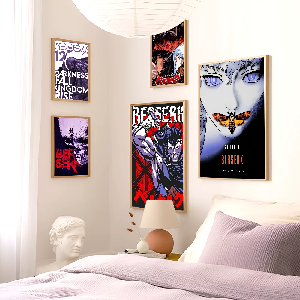 Kentaro Miura Berserk Anime Posters Sticky Whitepaper Prints Artwork Kawaii Room Decor
