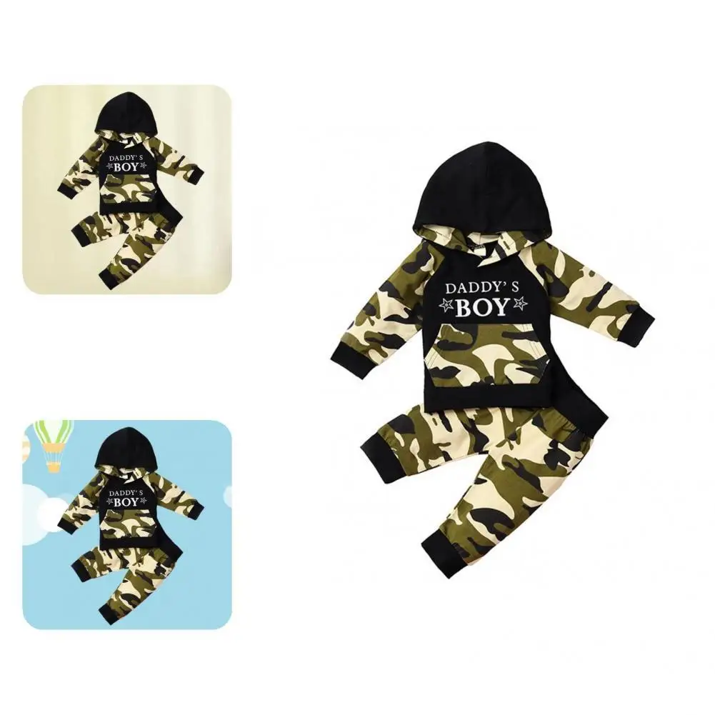 

Wear-Resistant Long Lifespan Children Camouflage Hoodie Pants Set for Home