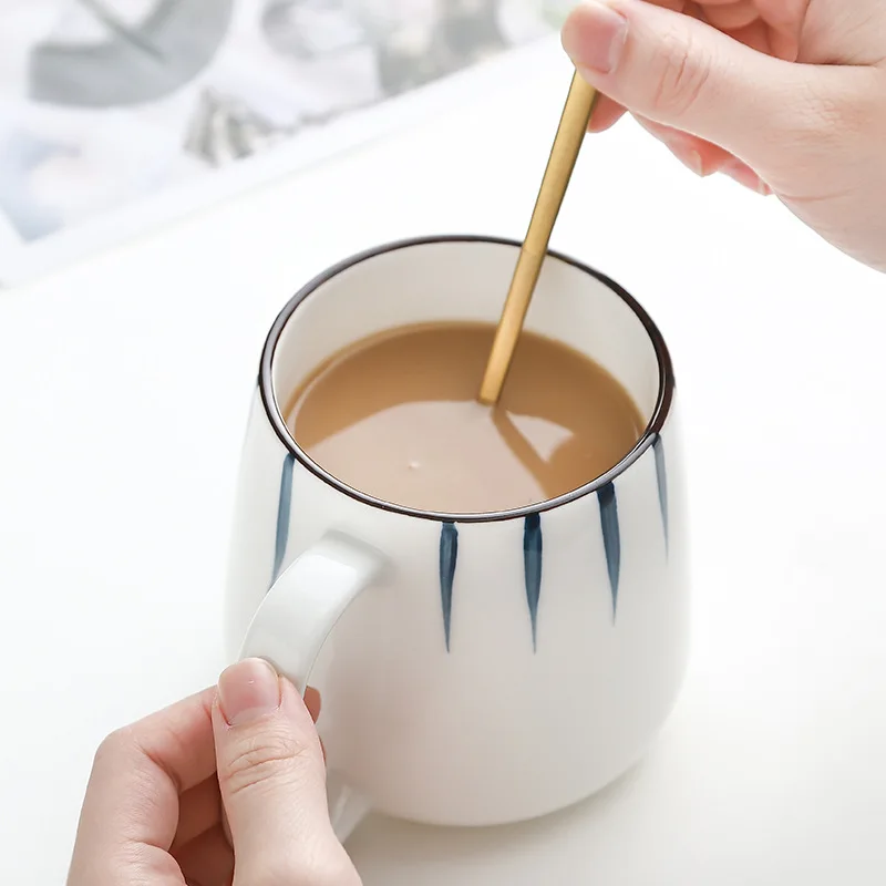 

500ml Breakfast Drink Coffee Tea Milk Cups Large Underglaze Ceramic Mugs Office Kitchen Tableware Japanese Handpainted Mug Gifts