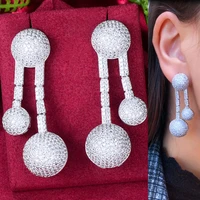 godki famous brand disc balls luxury nigerian dubai earrings for women cubic zircon wedding bridal jewelry gift 2022 luxury