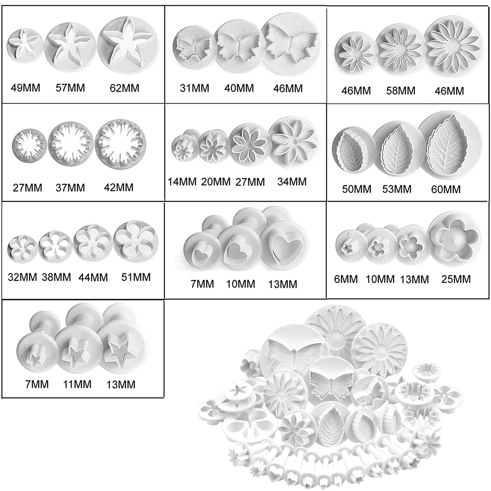 33pcs/set Embossing Mold Full Set For Baking Cake Decorating Tools Kitchen Pastry Accessories Utensils |