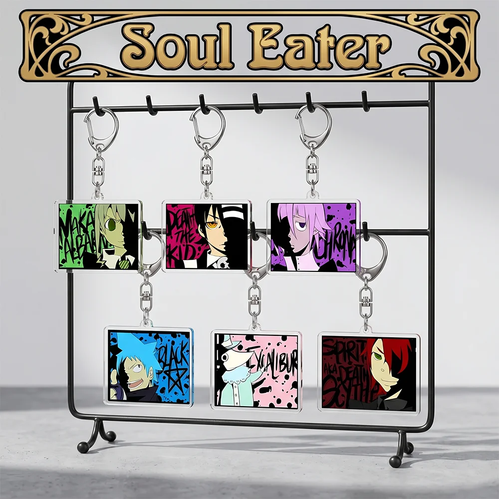 Фото Акриловая подставка-брелок для сумки/ключей Soul Eater: Дэд Дэйт, Блэк Стар, 6 см, милый аниме-дизайн, украшение для сумки, подарок для фанатов №1