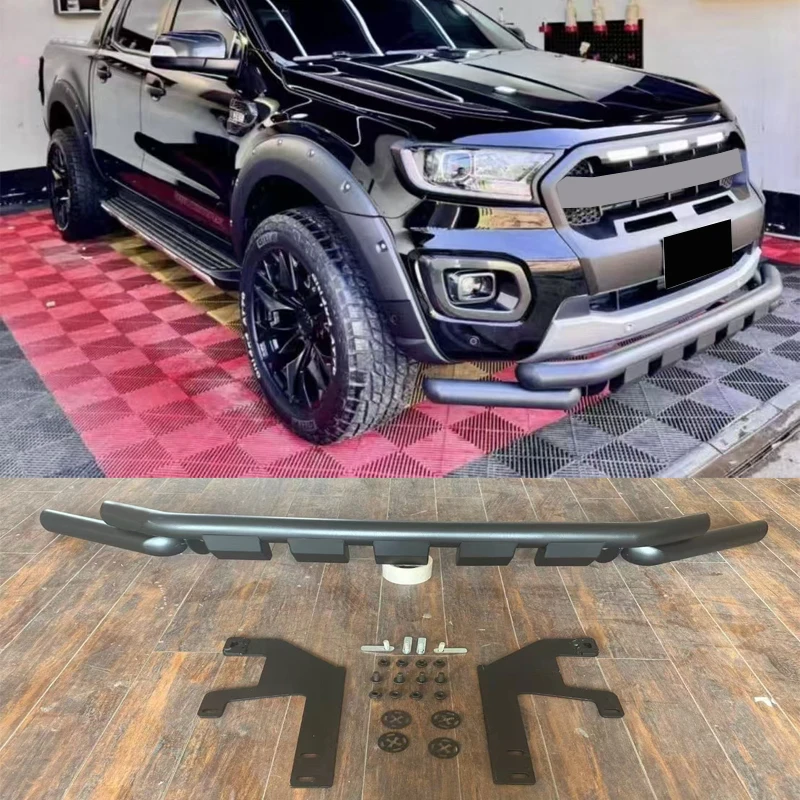

Передний бампер Bull Bar для Ford Ranger T6 2012-2014, T7 2015-2018, T8 2019-2021, T9 2022 2023 2024 Автомобильные аксессуары Накладка на бампер