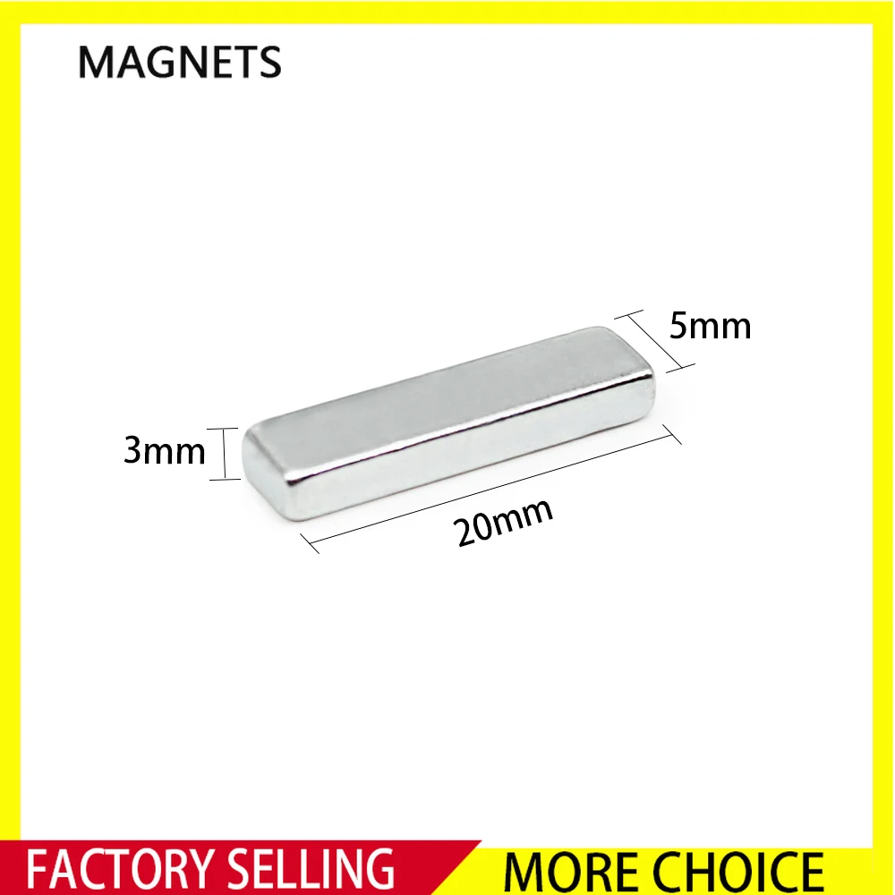 

10/20/50/100/150/200PCS 20x5x3 Strong Block Magnets N35 Permanent Neodymium Magnet 20*5*3 Rectangular Rare Earth Magnet 20x5x3mm