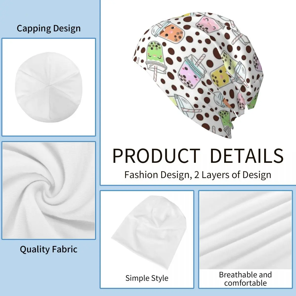 Yummy Bobba Bubble Tea теплая вязаная шапка модная шапка-капот осенне-зимняя уличная шапки