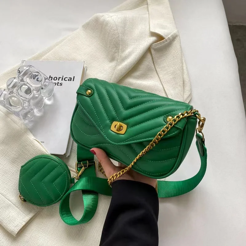 

2022 Luxury Designer Handbag For Women 2 Pc/Set Embroidery Thread Chain Shoulder Messenger Bag Bolso Mujer Brand Crossbody Bags